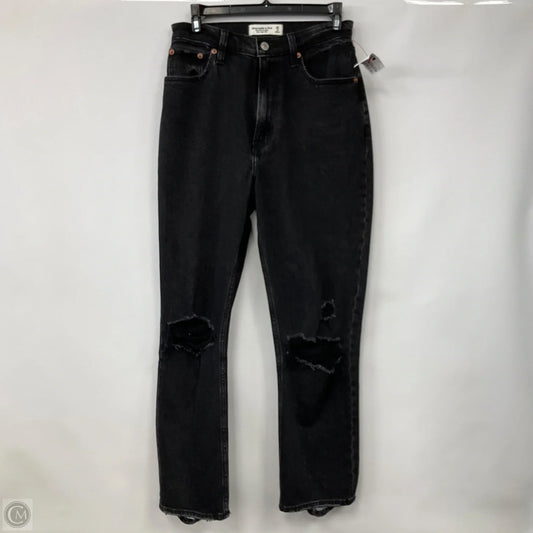Jeans Straight By Abercrombie And Fitch In Black, Size: 2