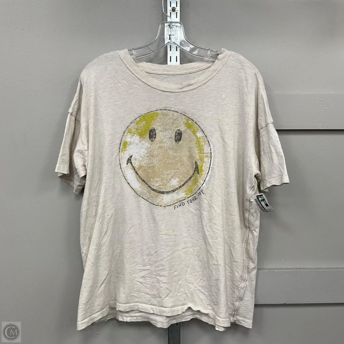 Top Short Sleeve By Aerie In Cream, Size: Sp