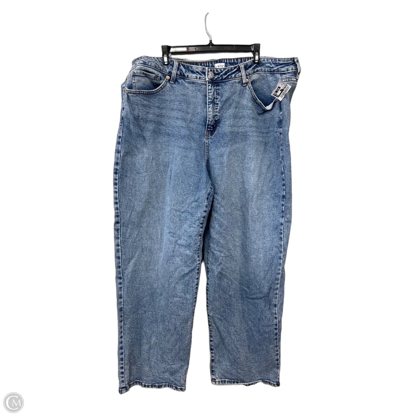 Jeans Straight By Ava & Viv In Blue Denim, Size: 20