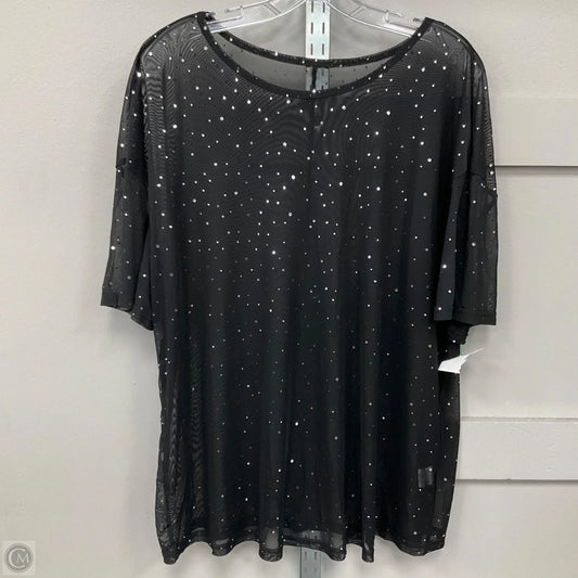 Top Short Sleeve Basic By Shein In Black, Size: 1x