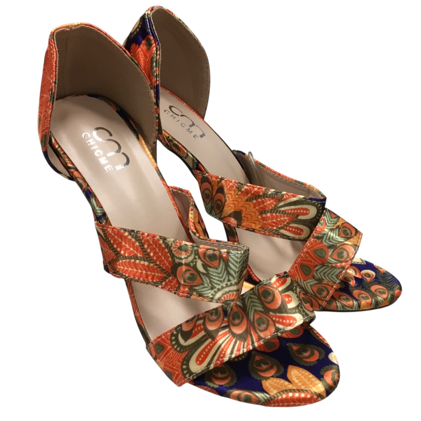 Sandals Heels Stiletto By Cn Chicme In Orange, Size:10.5