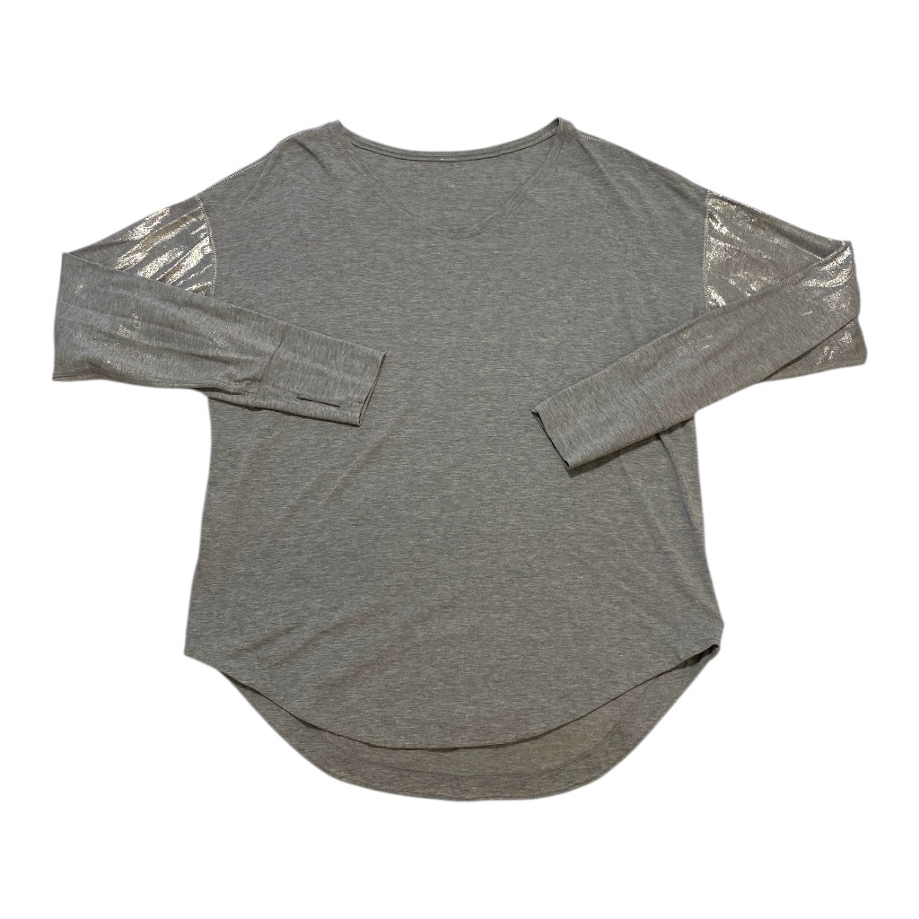 Athletic Top Ls Crewneck By Lululemon In Grey, Size:L
