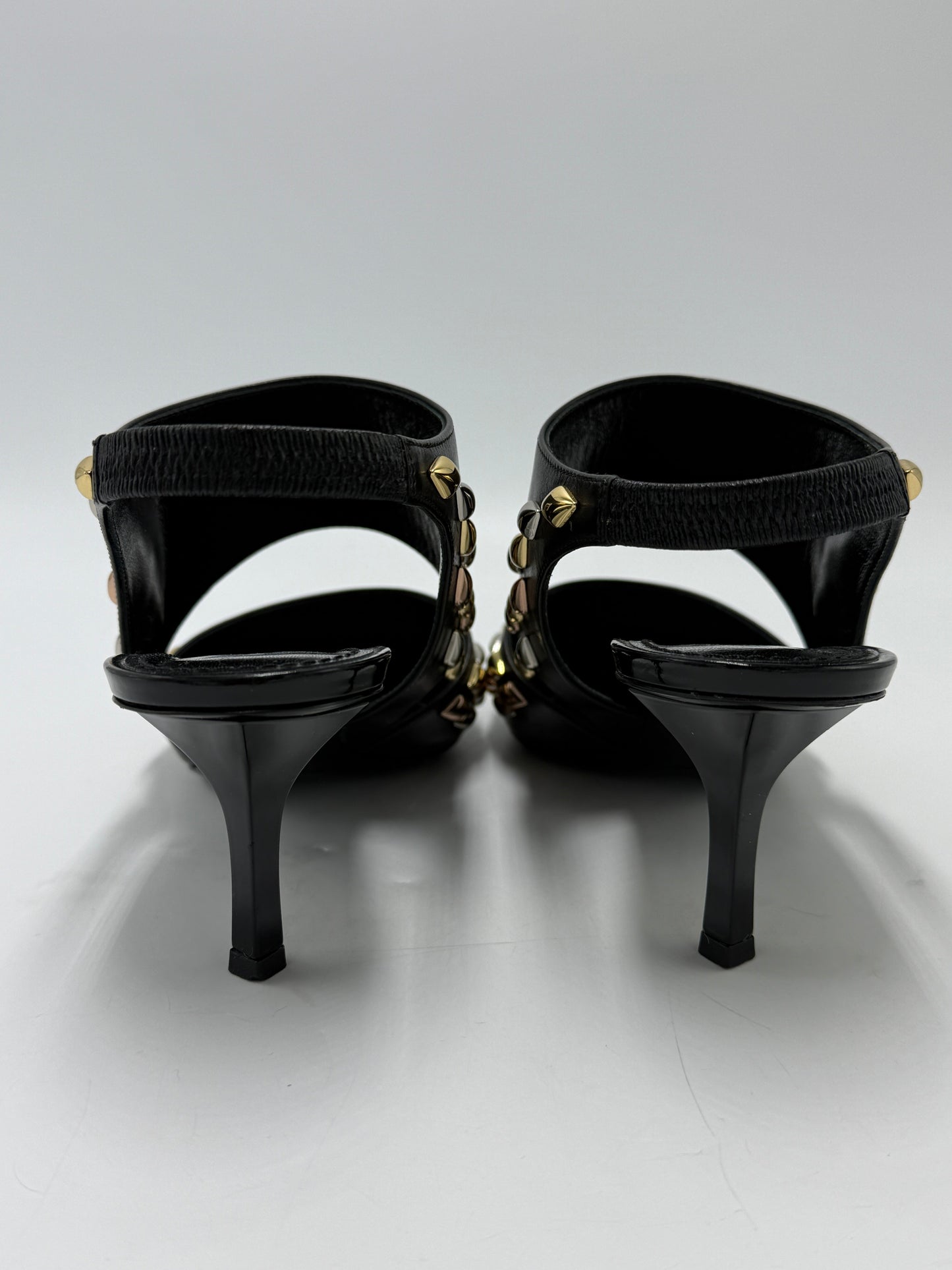 Louis Vuitton GolD Rush Studded Luxury Shoes, Size: 7.5 (37.5)