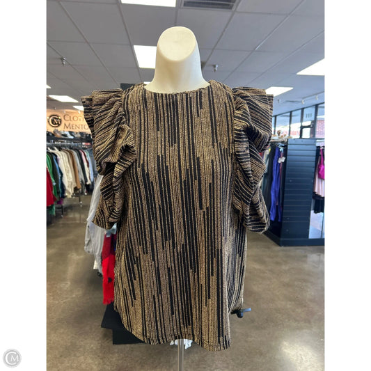 Top Short Sleeve By Thml In Black & Gold, Size: Xs