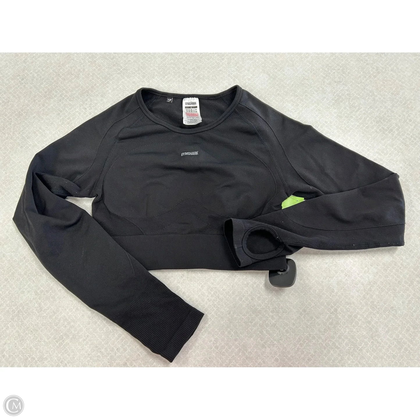 Athletic Top Long Sleeve Crewneck By Gym Shark In Black, Size: S