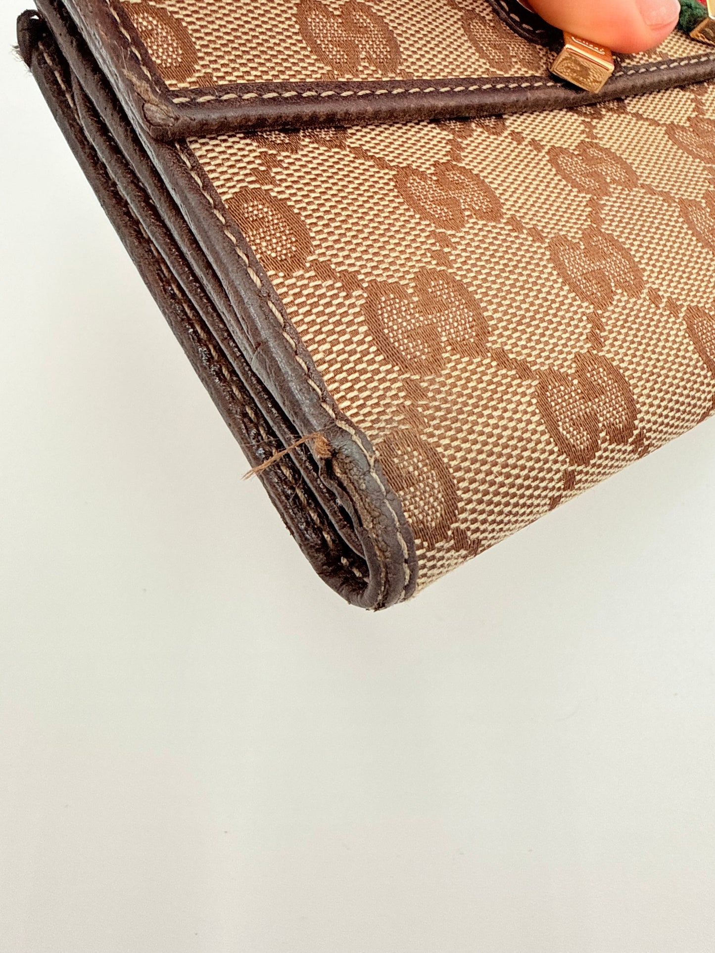 Wallet Luxury Designer By Gucci In Brown, Size:Large