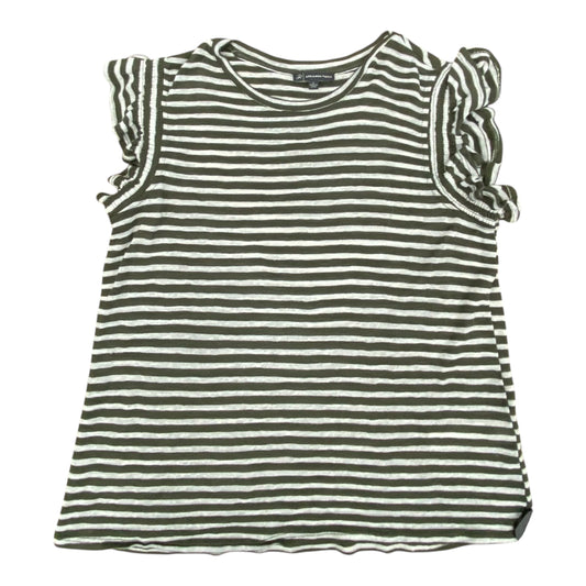 Top Sleeveless By Adrianna Papell In Green & White, Size:L