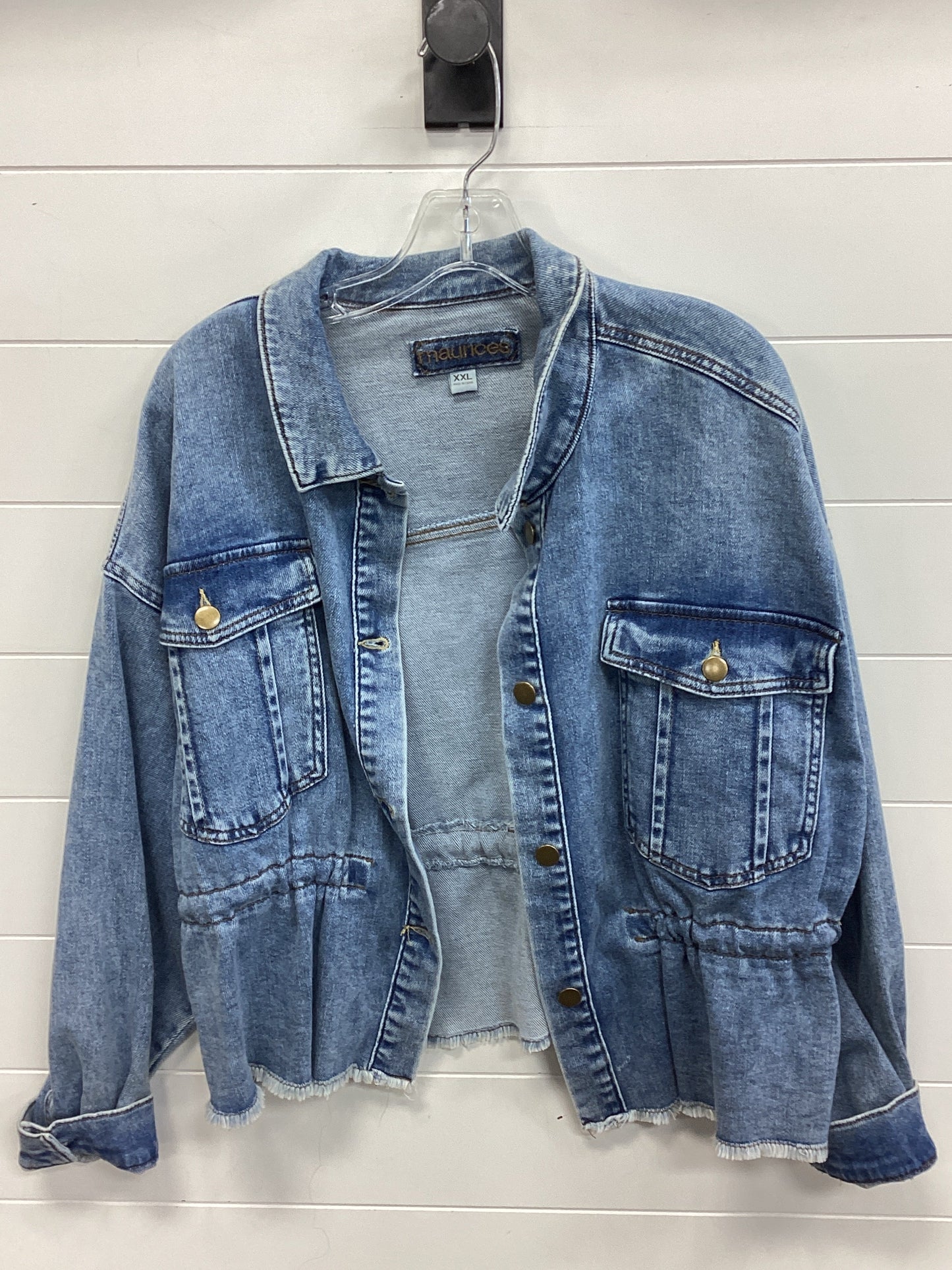 Jacket Denim By Maurices In Blue Denim, Size:1X