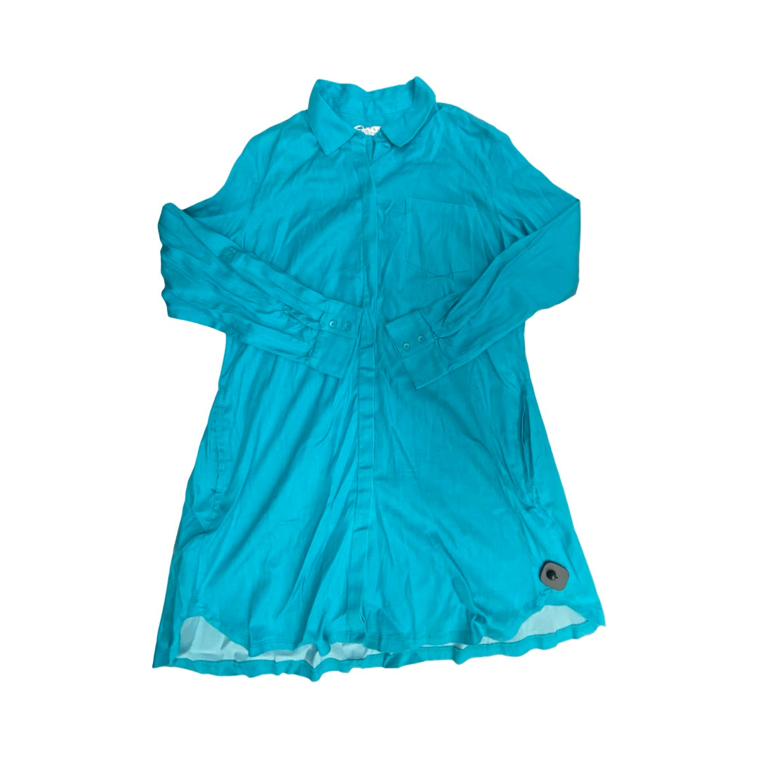 Dress Casual Midi By Cmc In Blue, Size:Xl