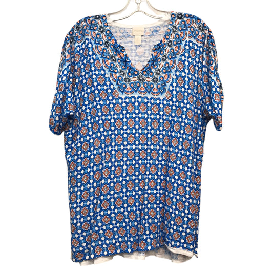 Top Ss By Chicos In Blue & Orange, Size:L