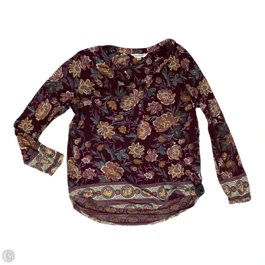 Top Long Sleeve By Lucky Brand In Maroon, Size: S
