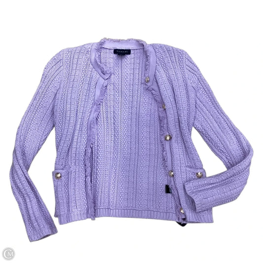 Cardigan By Tahari By Arthur Levine In Purple, Size: Sp