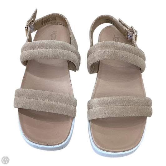Sandals Designer By Ugg In Tan & White, Size: 9