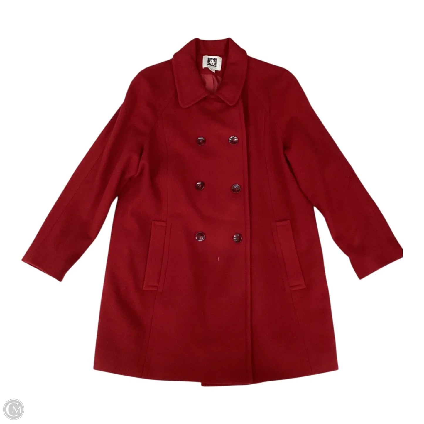 Coat Peacoat By Anne Klein In Red, Size: Xl