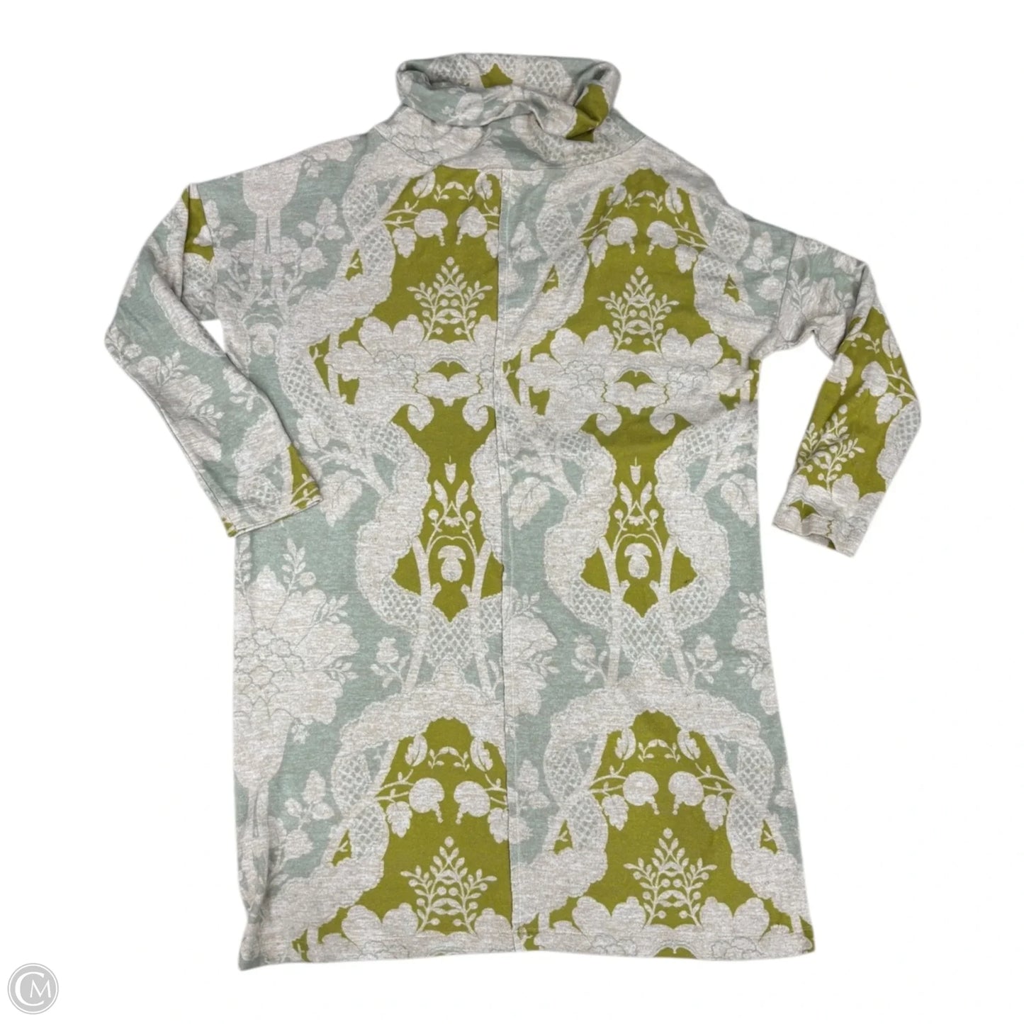 Dress Sweater By Anthropologie In Green & Tan, Size: L