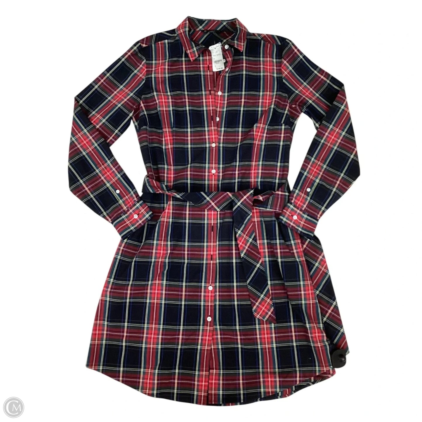 Dress Casual Midi By Brooks Brothers In Plaid Pattern, Size: M