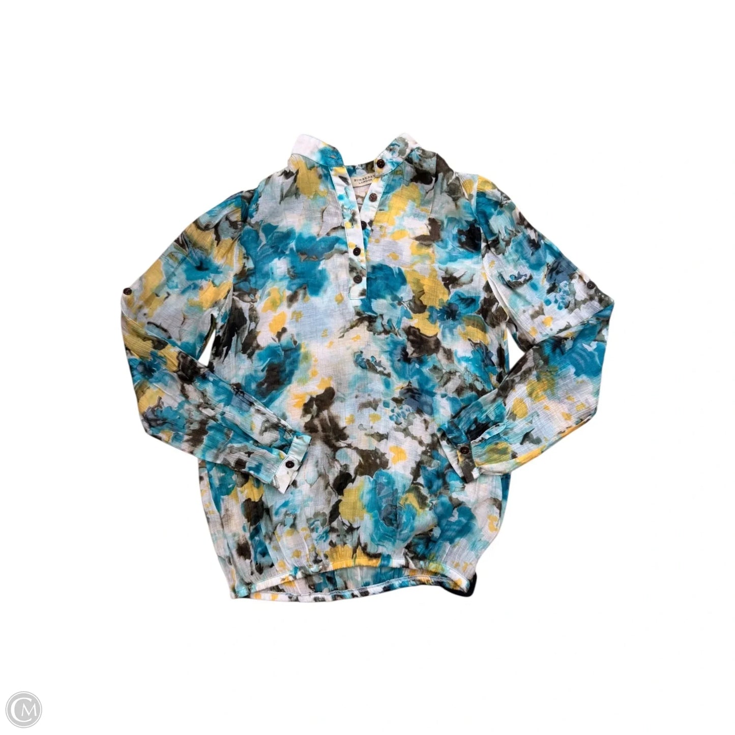 Blouse Long Sleeve By Cma In Teal, Size: Xs