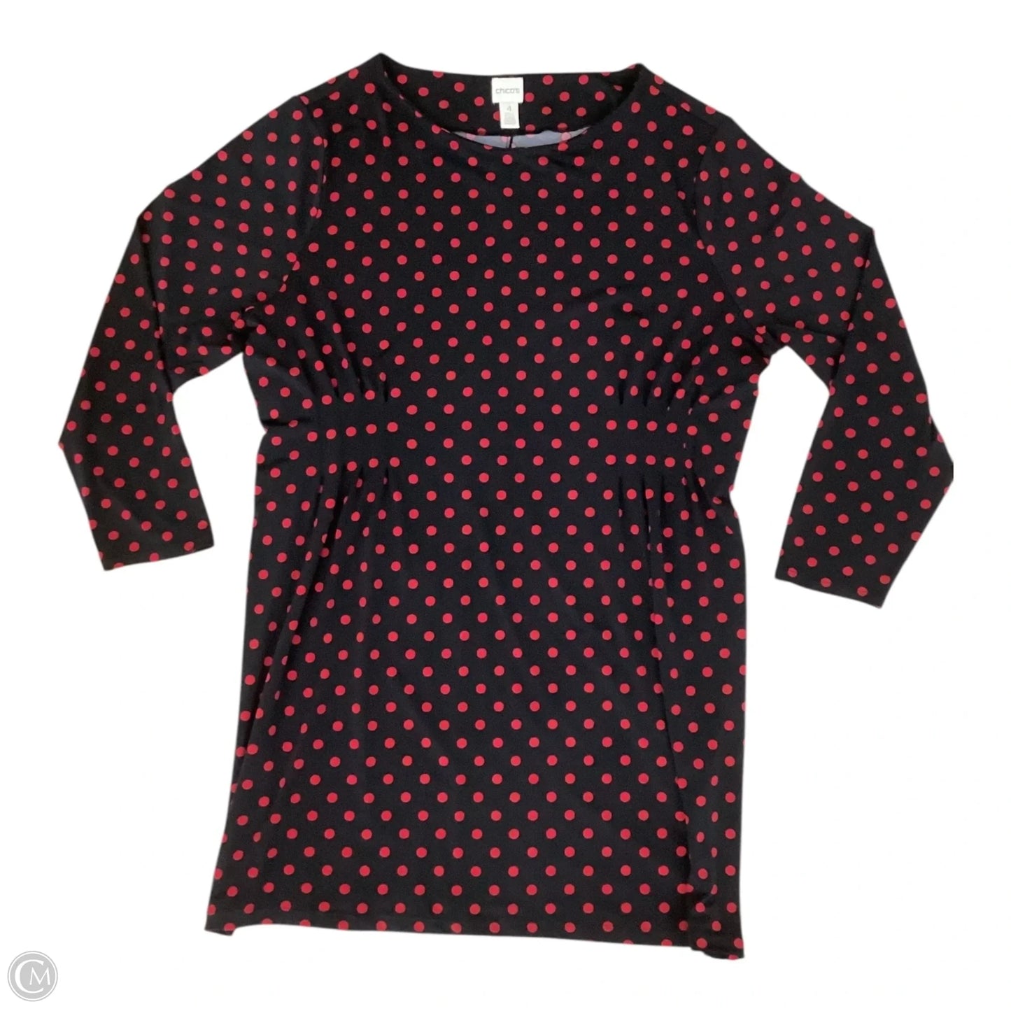 Dress Casual Midi By Chicos In Black & Red, Size: 0