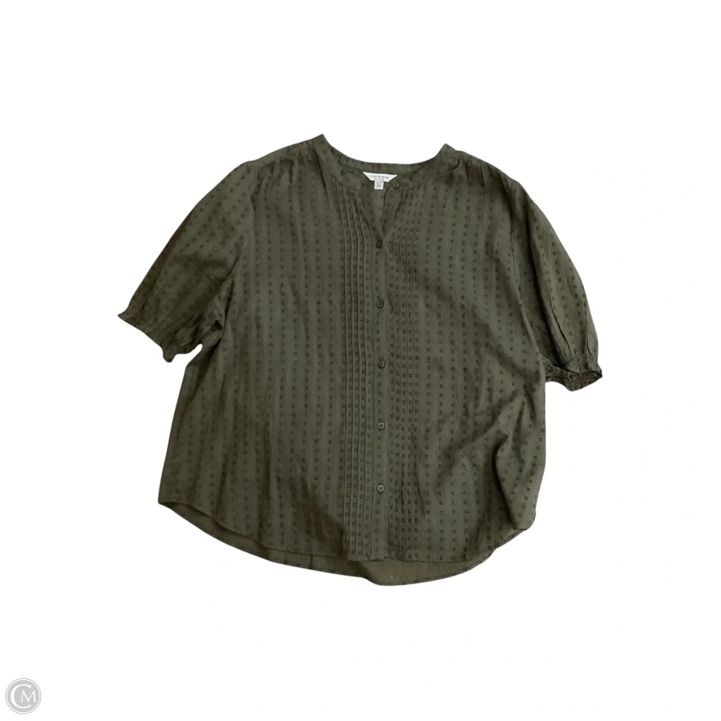 Blouse Short Sleeve By Lucky Brand In Green, Size: Xl