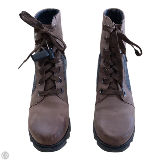 Boots Ankle Heels By Sorel In Brown, Size: 8