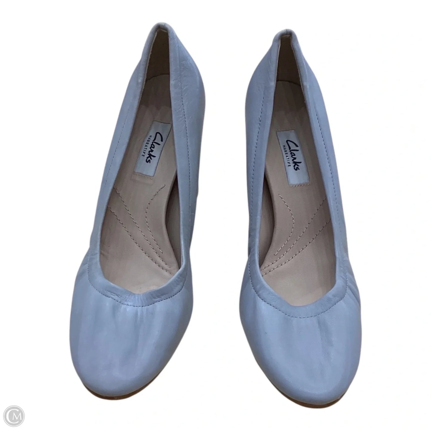 Shoes Heels Block By Clarks In Grey, Size: 8