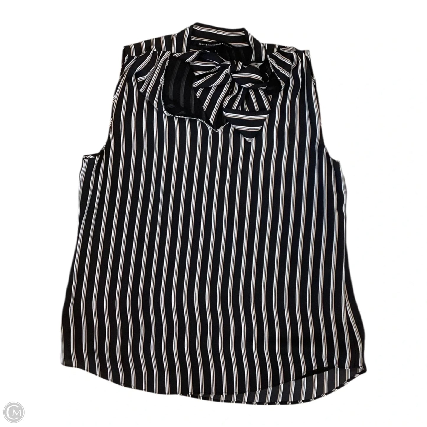 Blouse Sleeveless By White House Black Market In Black & Gold, Size: Xs