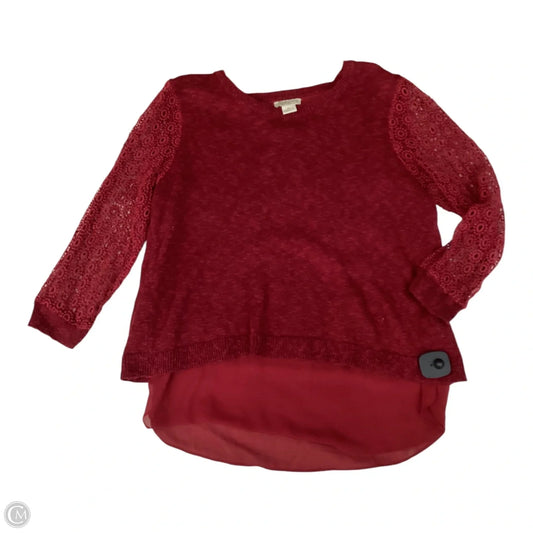 Sweater By Lucky Brand In Red, Size: Xl