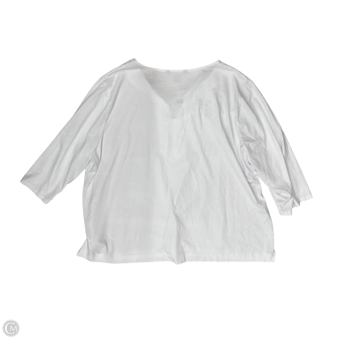 Blouse 3/4 Sleeve By Lauren By Ralph Lauren In White, Size: 3x
