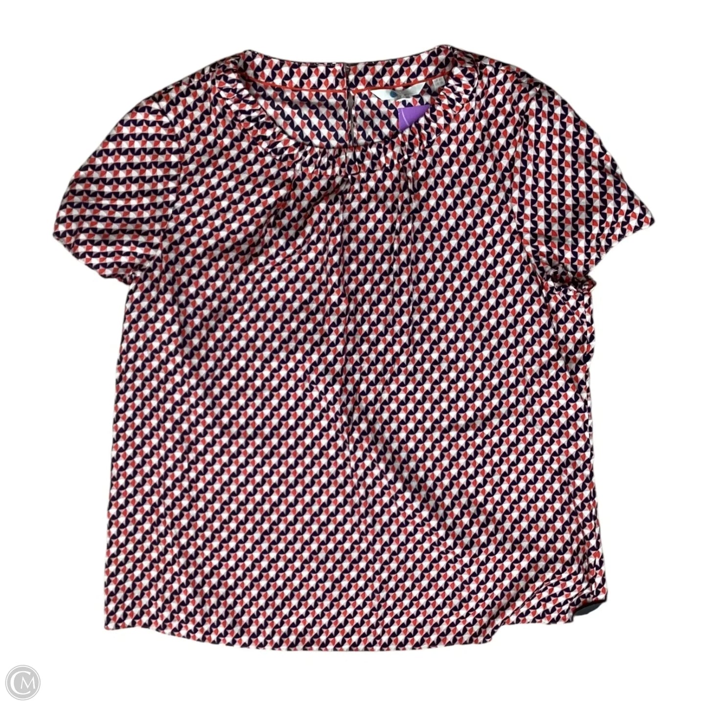 Blouse Short Sleeve By Boden In Pink & Red, Size: Xl