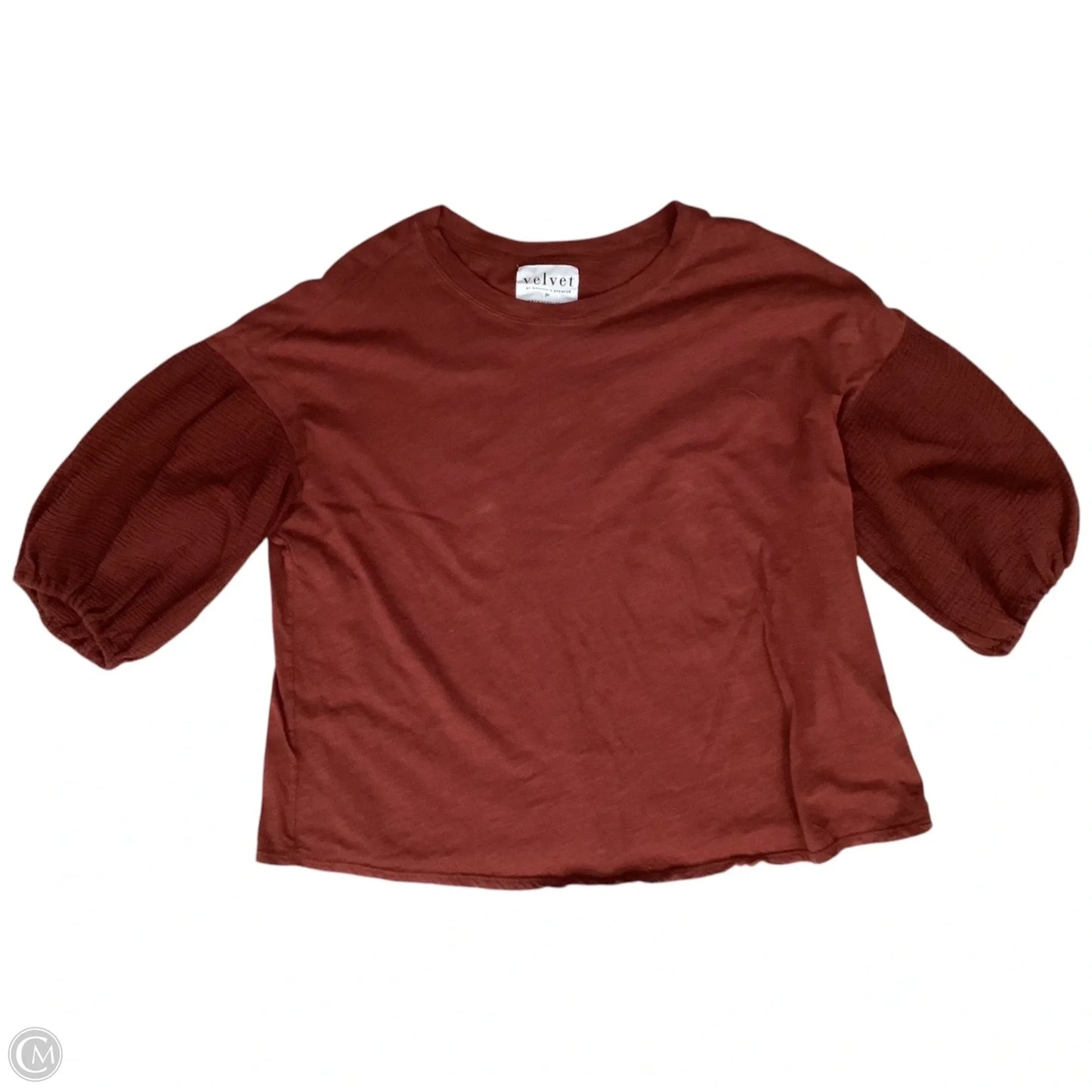 Top Short Sleeve By Anthropologie In Orange, Size: 1x