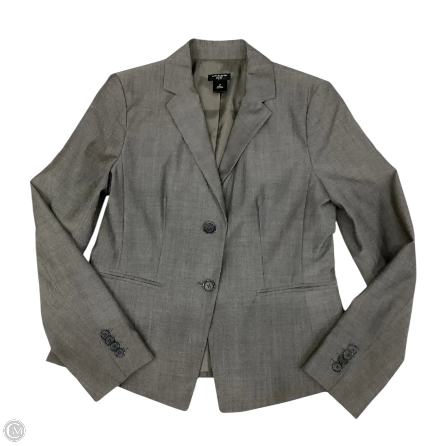 Blazer By Ann Taylor In Grey, Size: 6p