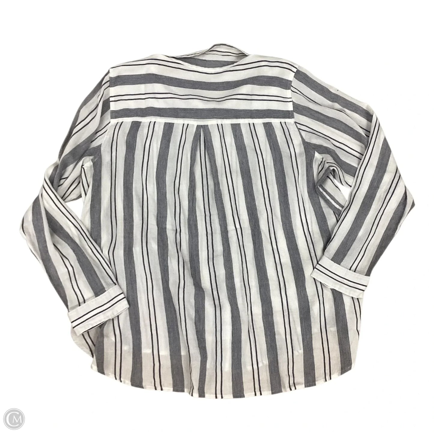 Blouse Long Sleeve By Lucky Brand In Striped Pattern, Size: Xl