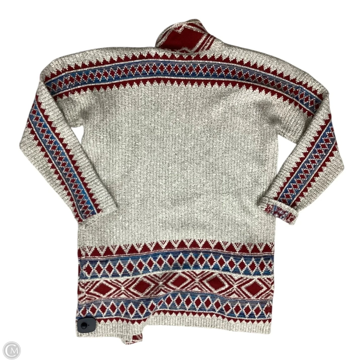 Sweater Cardigan By Lucky Brand In Red & Tan, Size: Sp