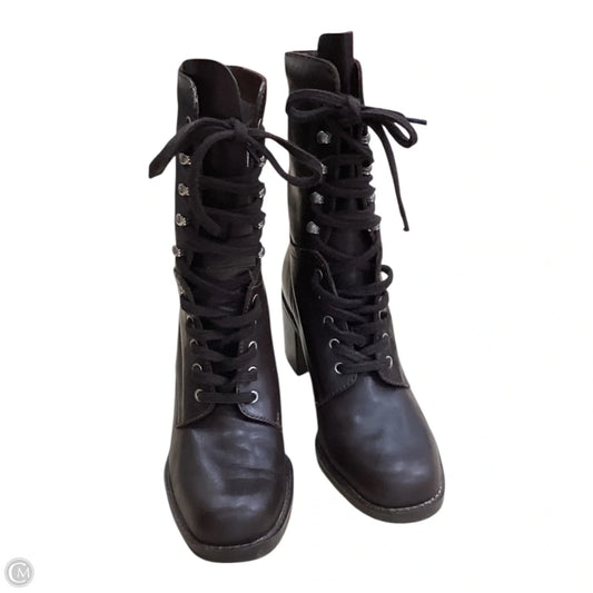 Boots Ankle Heels By Nine West In Brown, Size: 6.5