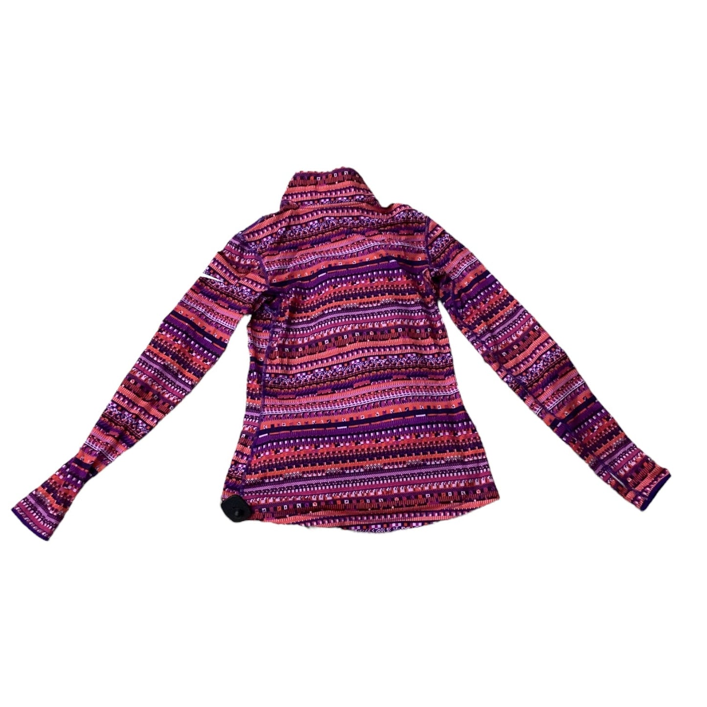 Athletic Top Long Sleeve Collar By Nike Apparel In Pink & Purple, Size: M