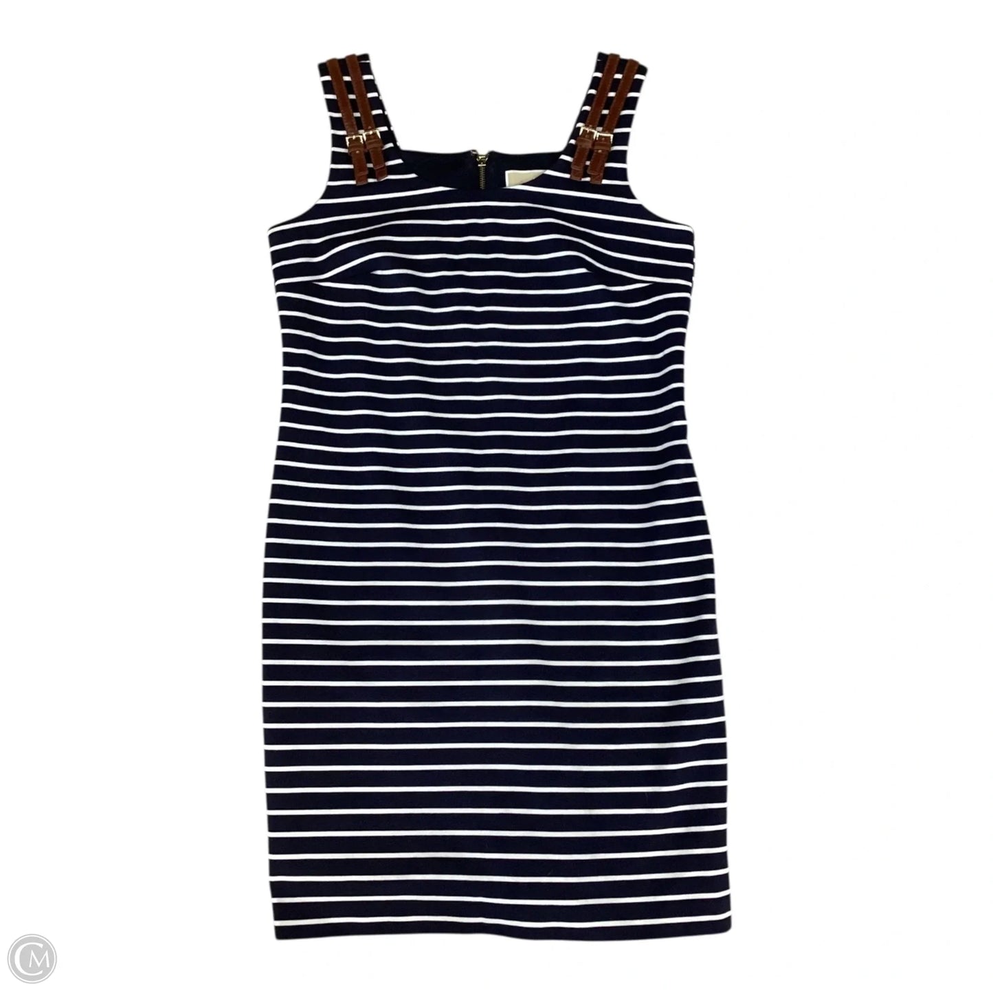 Dress Casual Midi By Michael By Michael Kors In Striped Pattern, Size: M