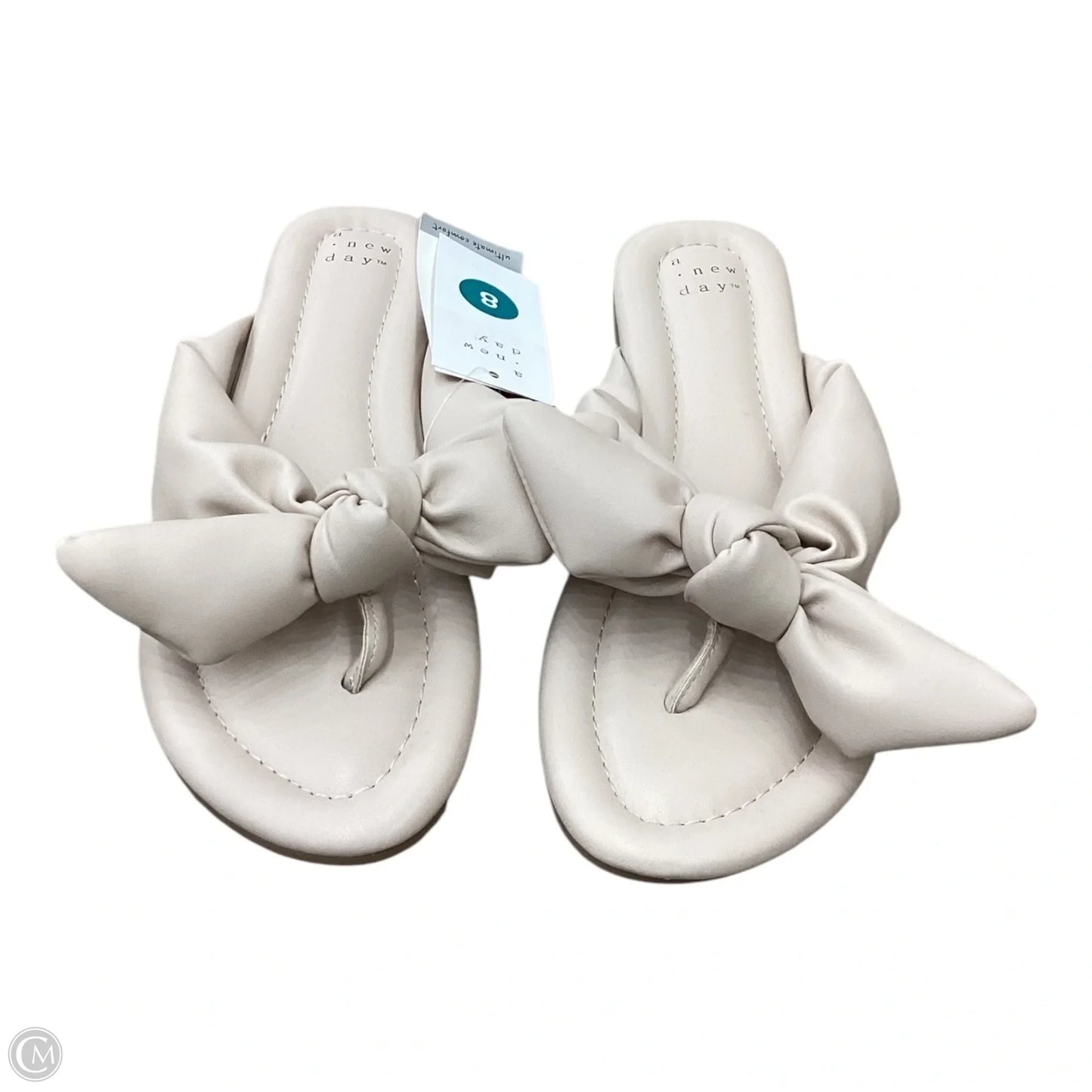 Sandals Flip Flops By A New Day In Beige, Size: 8