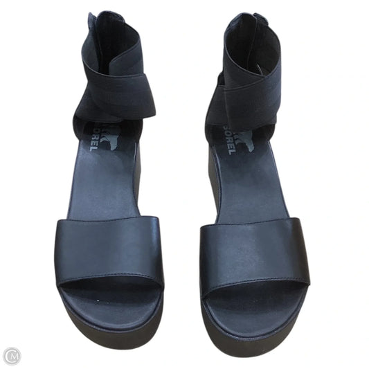 Sandals Heels Wedge By Sorel In Black, Size: 9.5