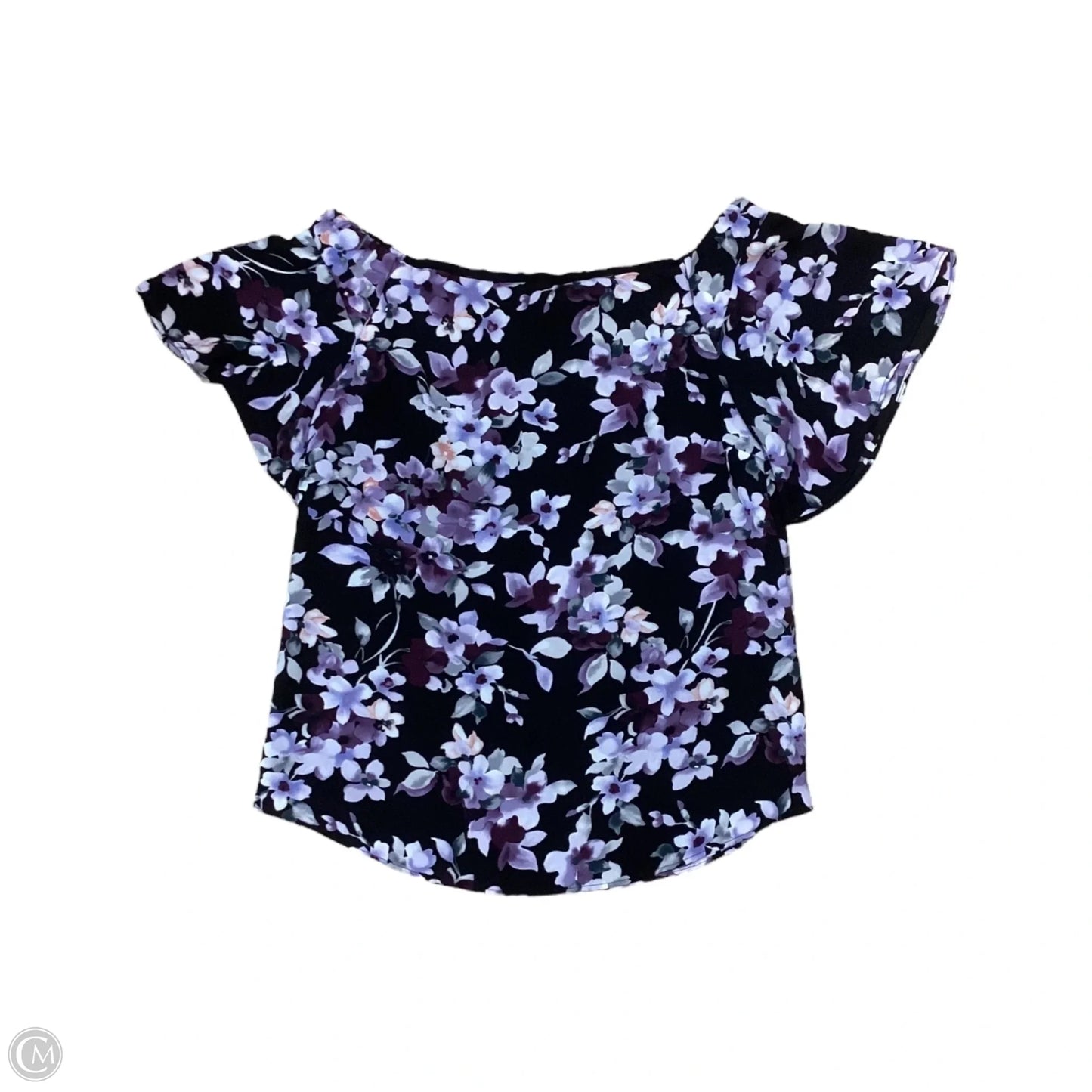 Top Short Sleeve By White House Black Market In Black & Purple, Size: Xs