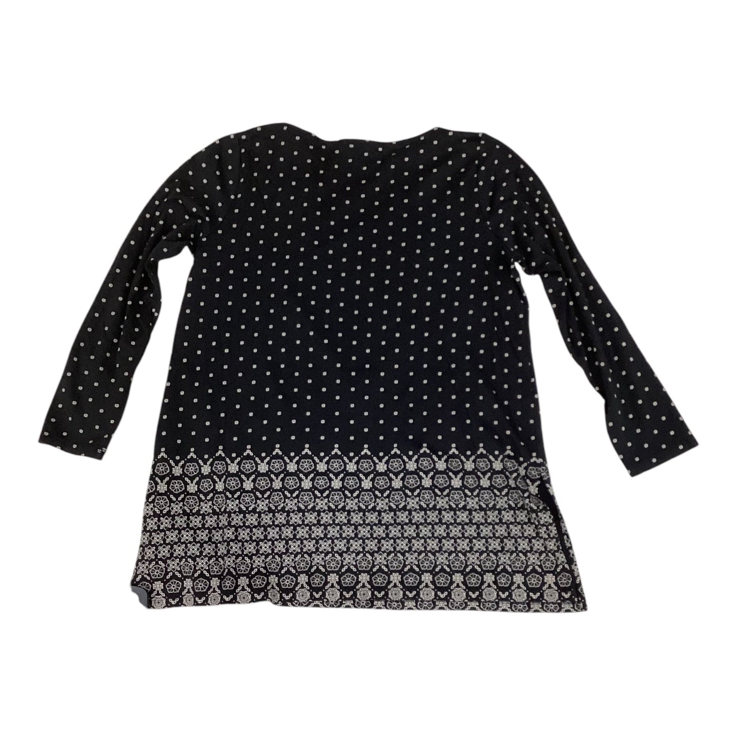 Top Long Sleeve By J. Jill In Black & Tan, Size: M