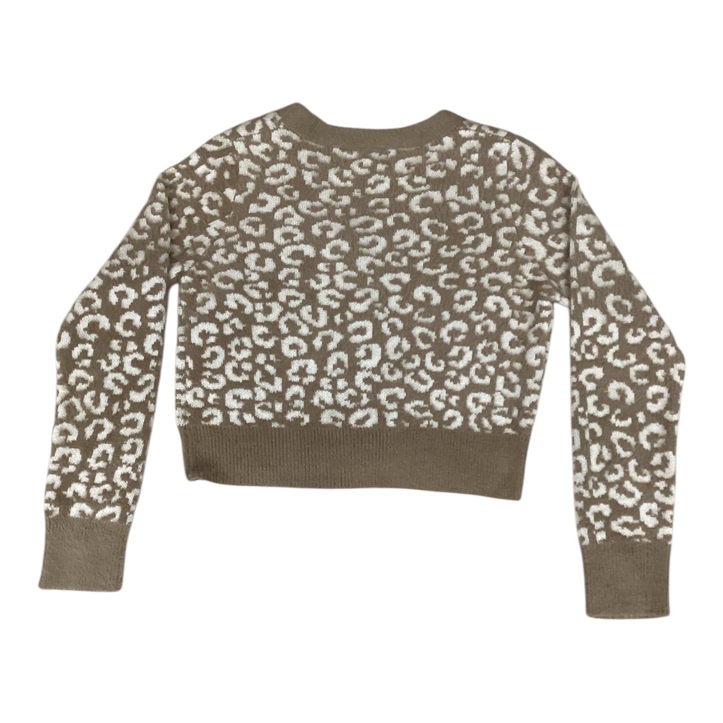 Sweater Cardigan By Jessica Simpson In Cream & Tan, Size: M