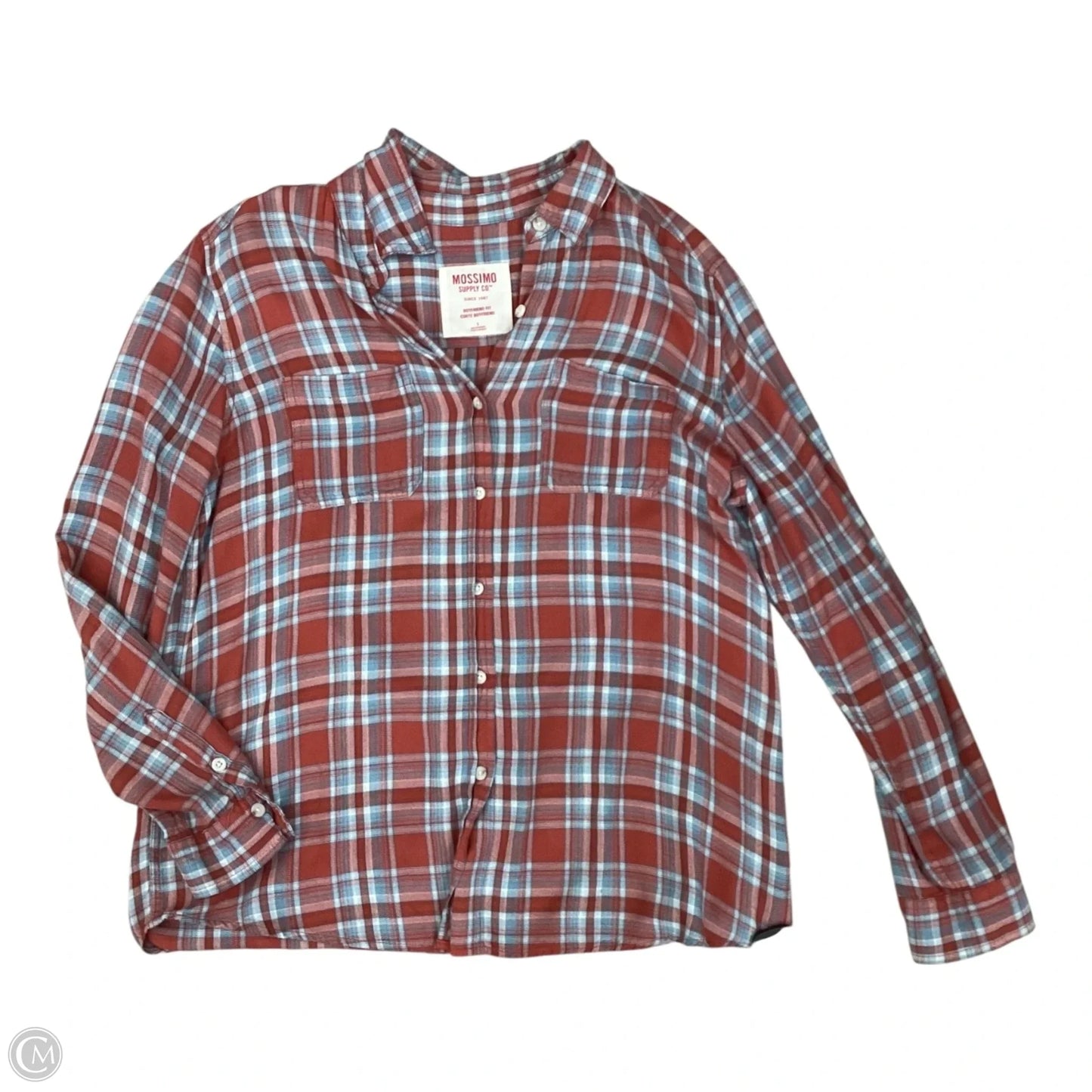 Top Long Sleeve By Mossimo In Blue & Orange, Size: L