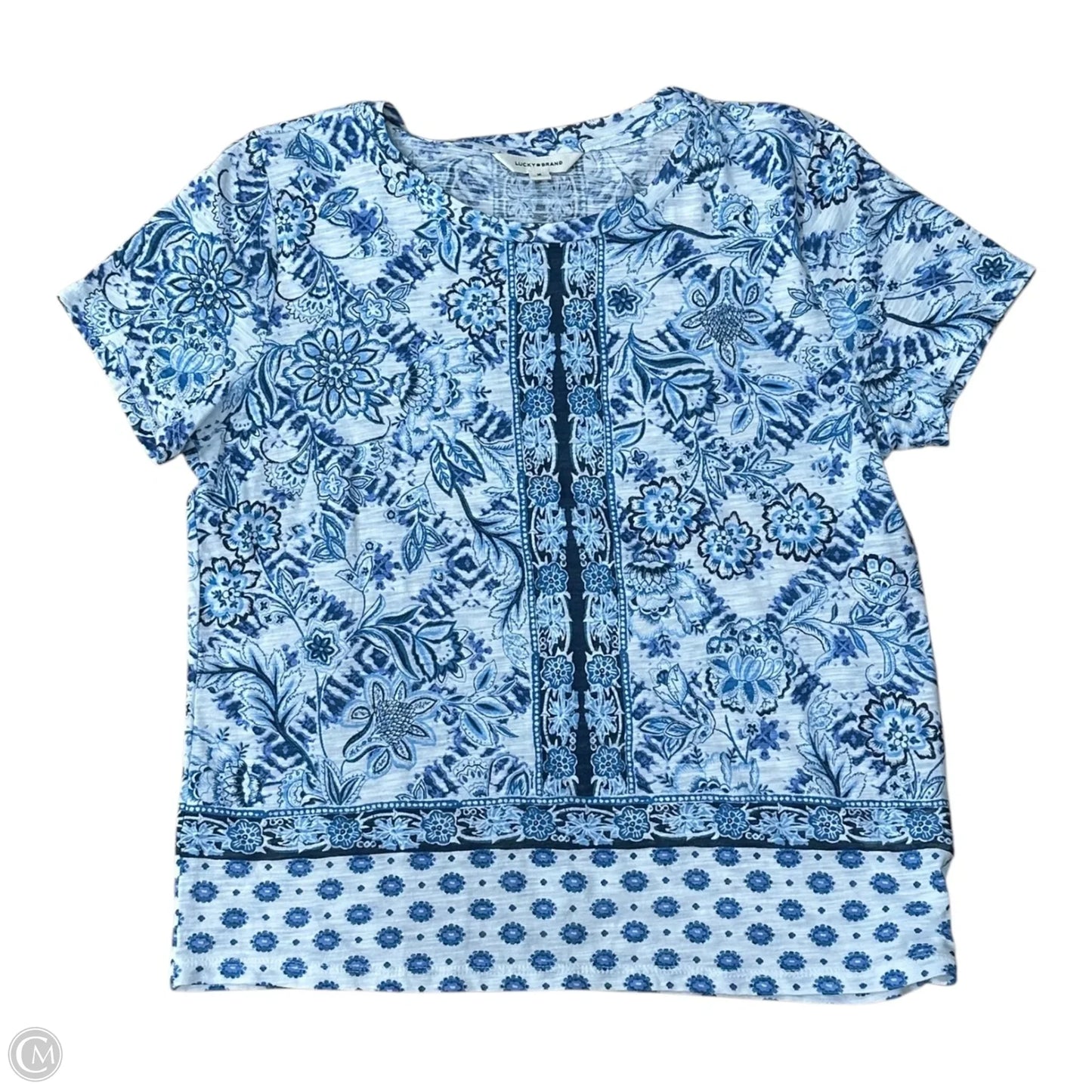 Top Short Sleeve By Lucky Brand In Blue, Size: M