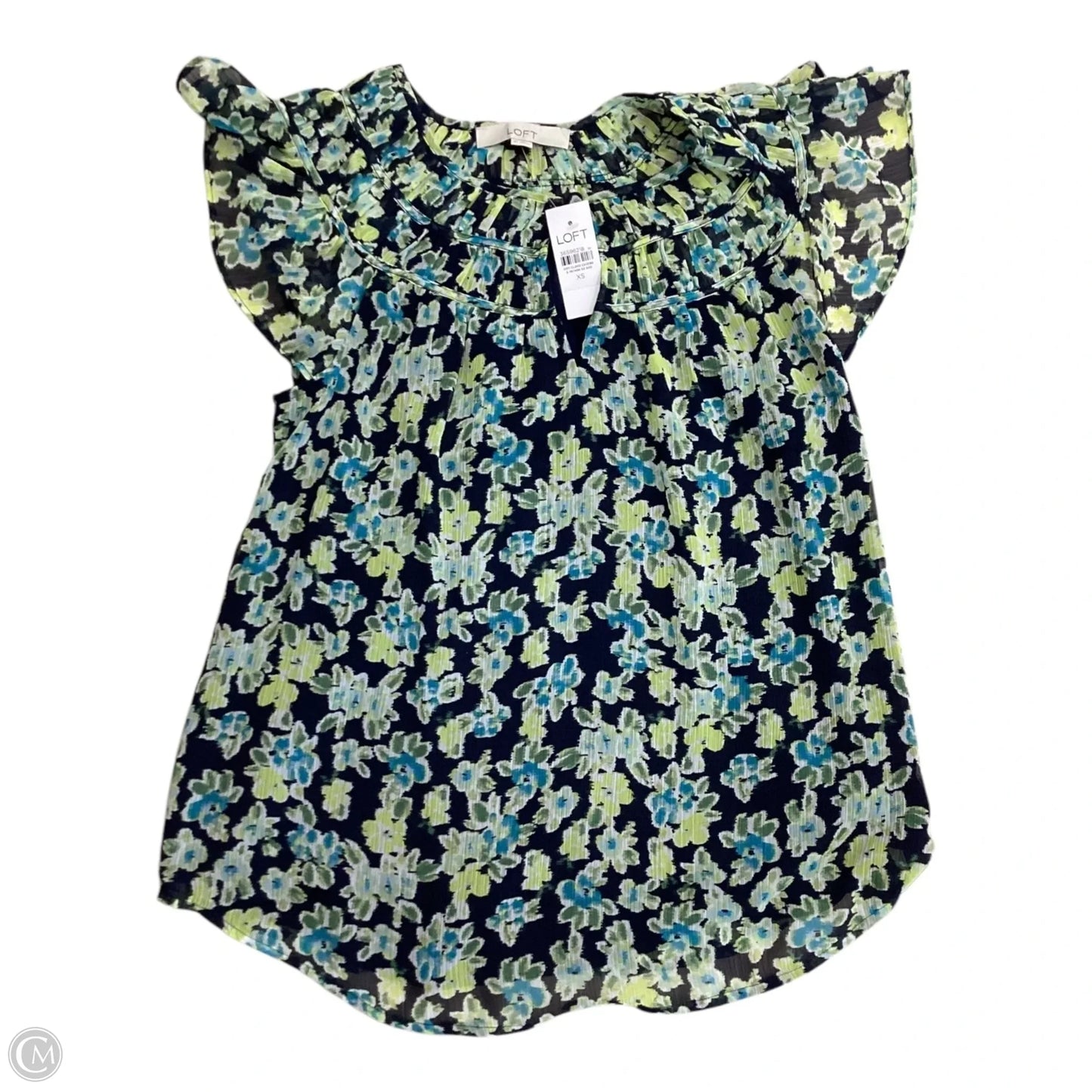 Top Sleeveless By Loft In Blue & Green, Size: Xs