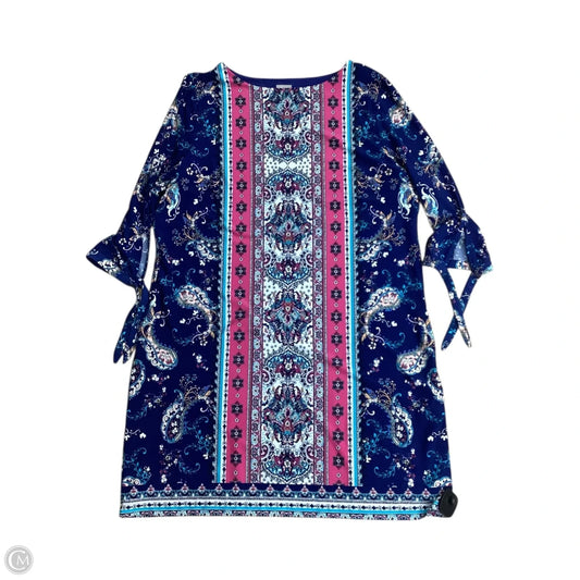 Dress Casual Midi By Chicos In Blue & Pink, Size: 30