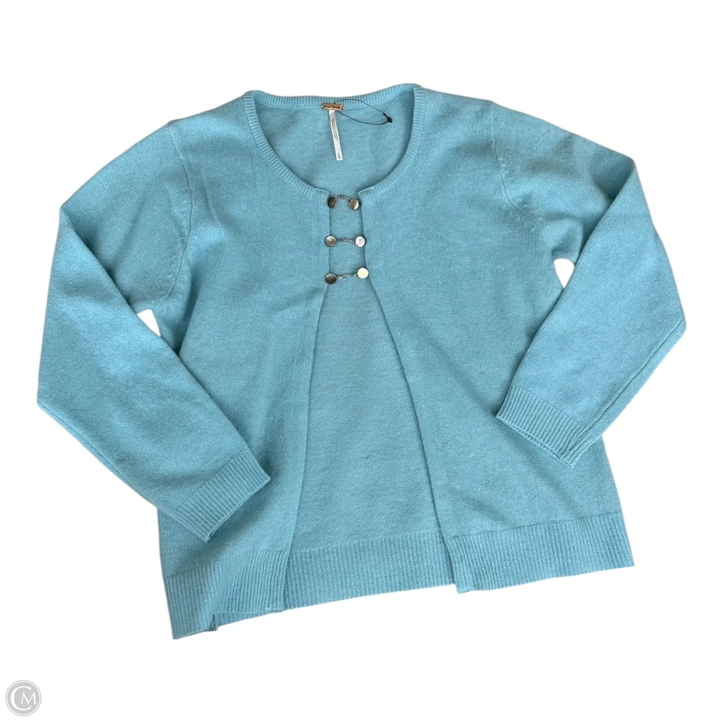 Sweater Cardigan By Free People In Blue, Size: L