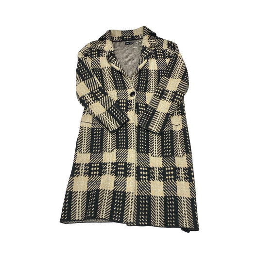 Sweater Cardigan By Love Token In Black & Brown, Size:S
