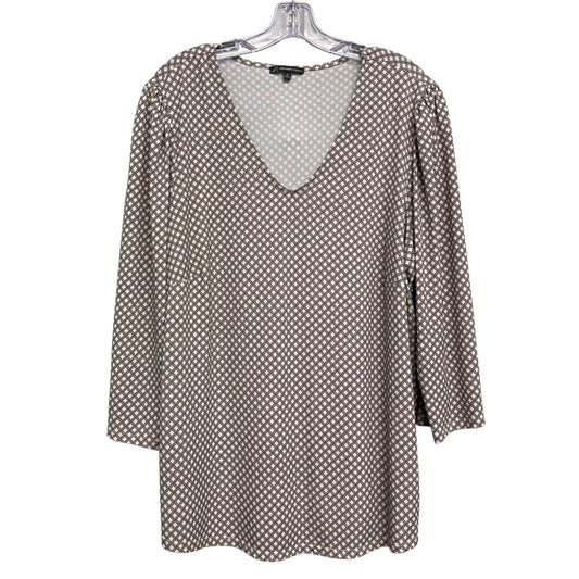 Top Ls By Adrianna Papell In Black & Cream, Size:2X
