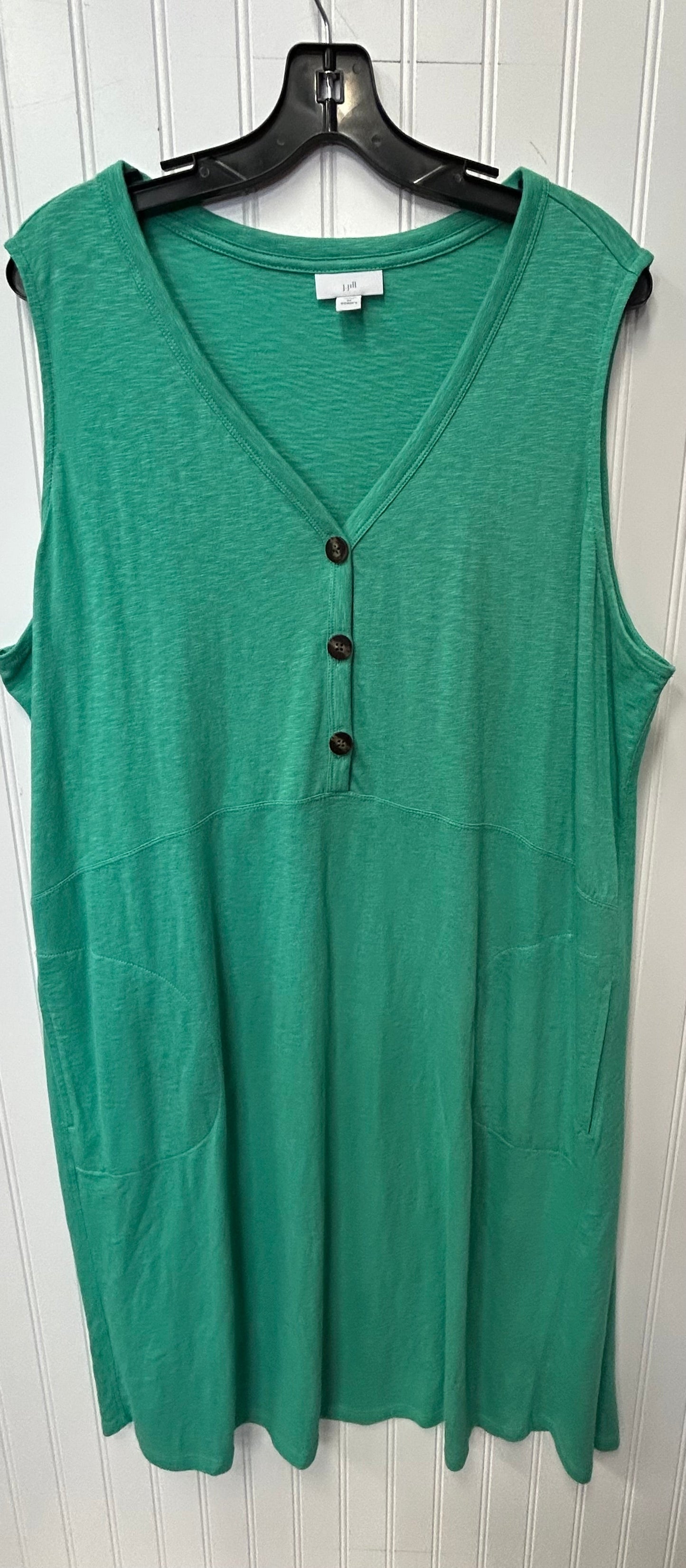 Dress Casual Midi By J. Jill In Green, Size:2X