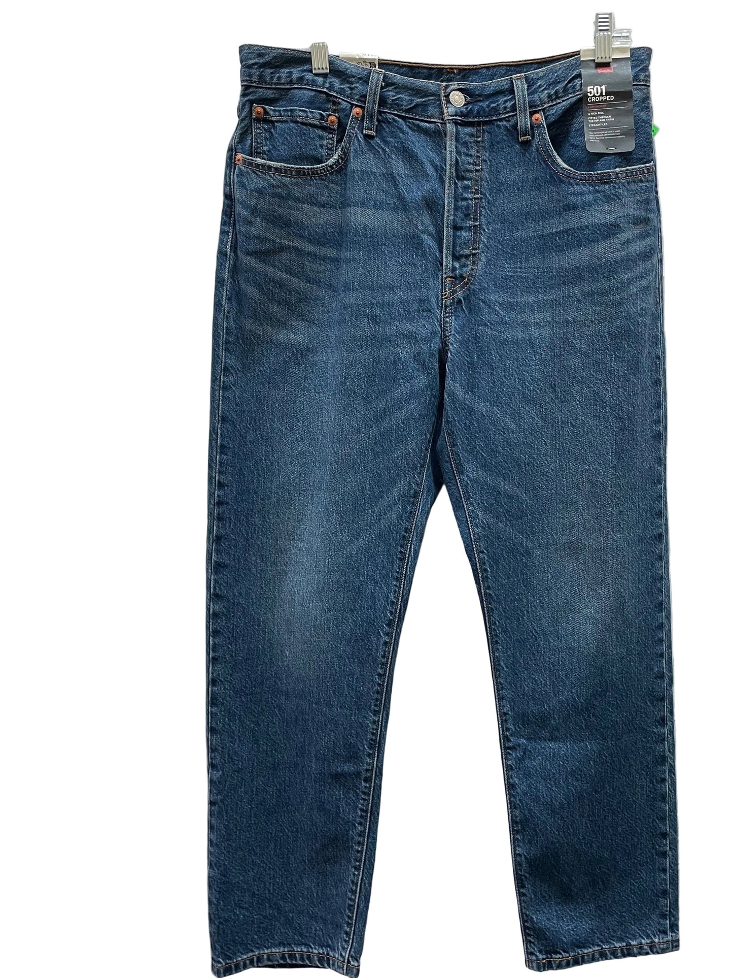 Jeans Cropped By Levis In Blue Denim, Size:12